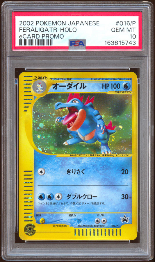 [PSA 10] Feraligatr Holo 016/P - e Starter Triple Get Campaign Lottery Promo (Japanese)