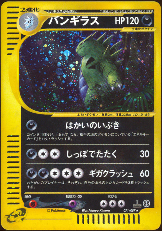 [NM] Tyranitar 071/087 - e Wind from the Sea 1ED SWIRL 🍥 (Japanese)